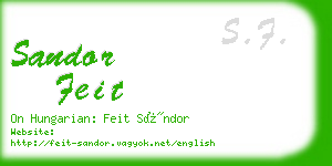 sandor feit business card